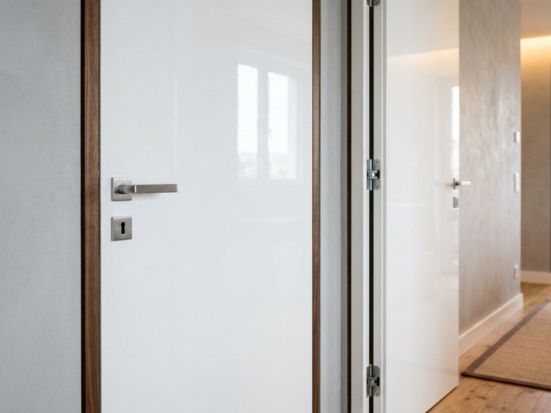 Puertas de paso lacadas en blanco mate en un piso del centro de Vigo
